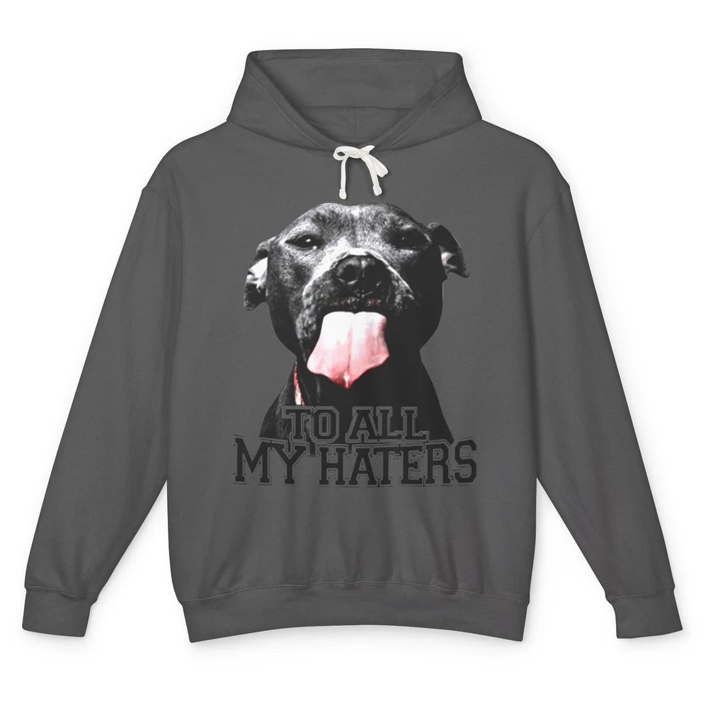 Funny Pitbull To All My Haters Dog Mom Dad Mothers Day Gift Unisex Lightweight Hoodie