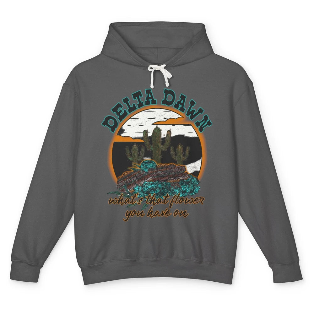 Retro Desert Night Delta Dawn What's That Flower Western Unisex Lightweight Hoodie