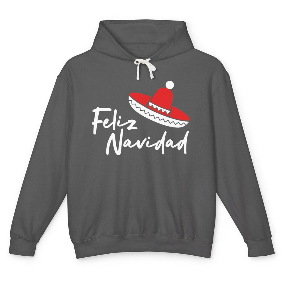 Funny Feliz Navidad Spanish Christmas Mexican Sombrero Gift Unisex Lightweight Hoodie