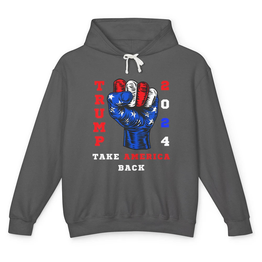 Take America Back 2024 Funny Vote Trump Republicans Vote Unisex Lightweight Hoodie