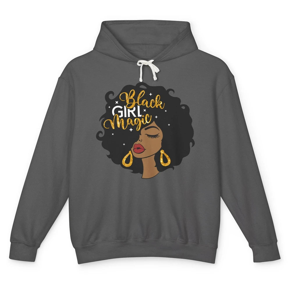 Black Girl Magic Afro Girls Melanin Black Woman Black Queen Unisex Lightweight Hoodie