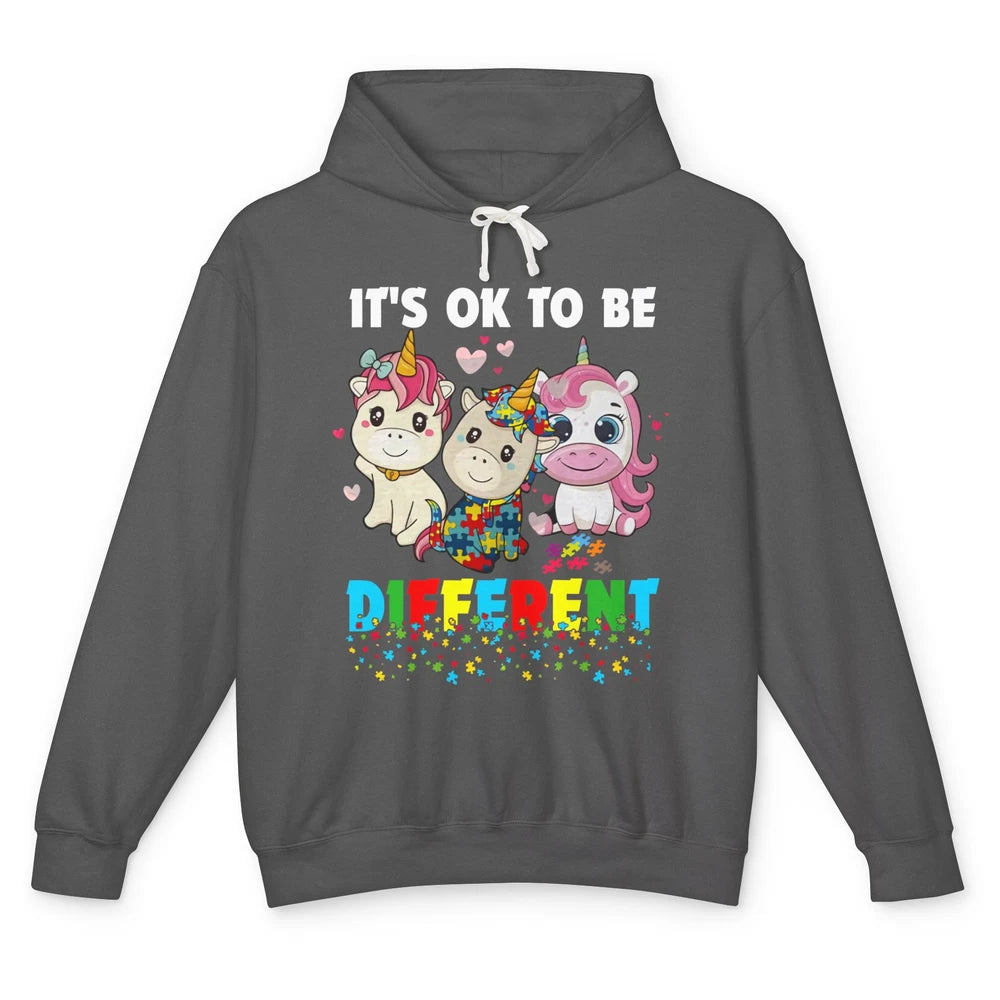 Autism Awareness Puzzles Baby Unicorn Okay To Be Different Unisex Lightweight Hoodie