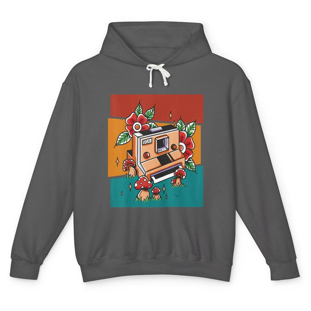 Cute Photography Mushroom Retro Camera Photographer Life Unisex Lightweight Hoodie