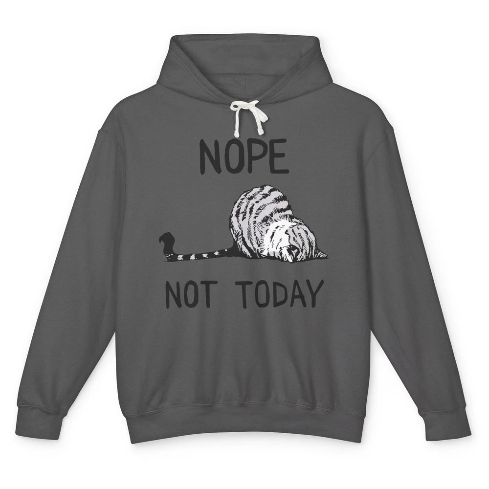 Lazy Cat Nope Not Today Funny Cat Sarcastic Cat Lovers Gift Unisex Lightweight Hoodie