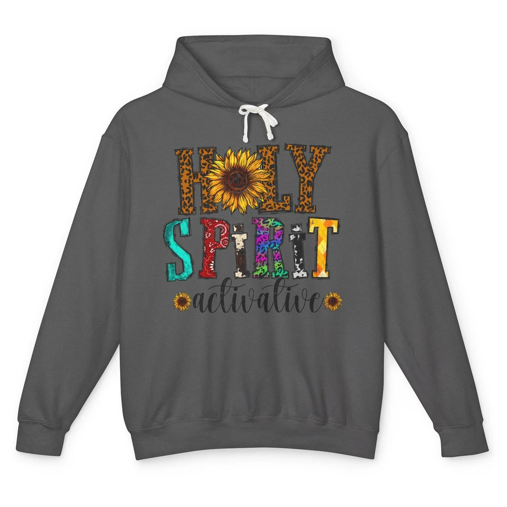 Leopard Sunflower Holy Spirit Activate Western Christian Unisex Lightweight Hoodie