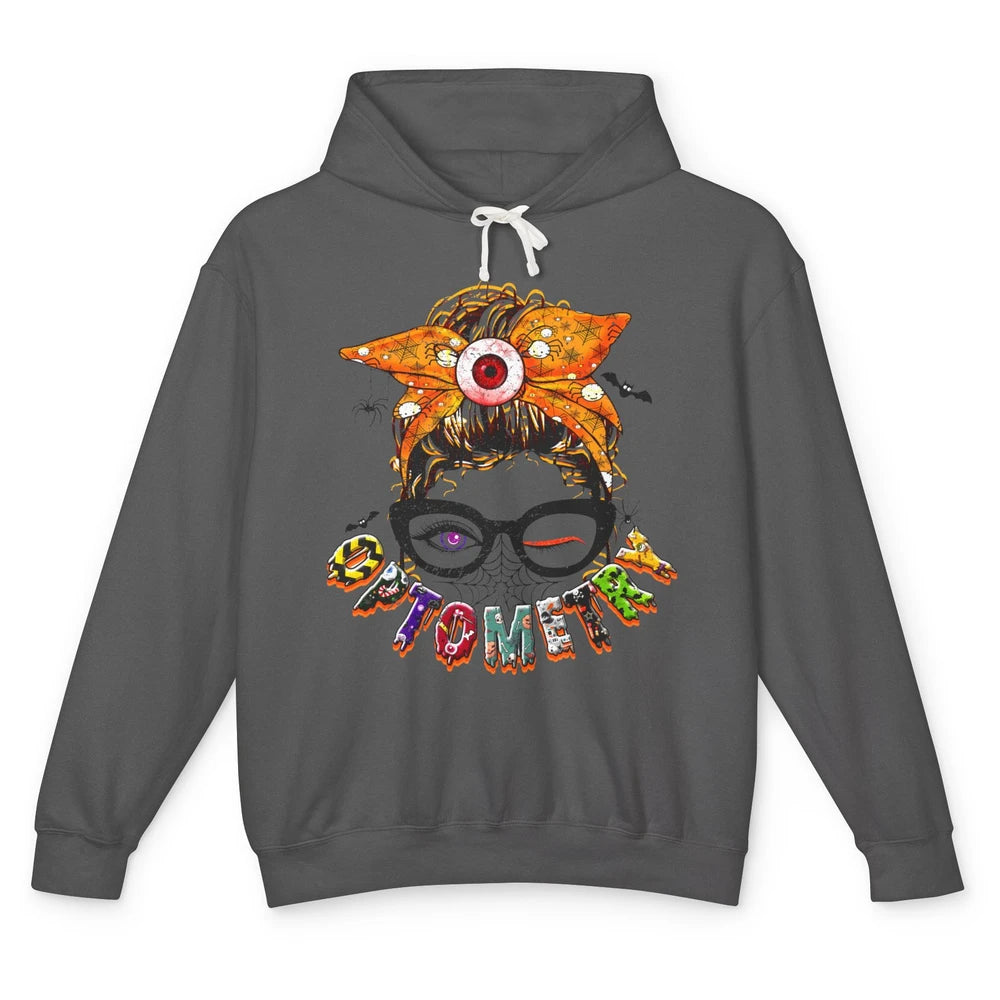 Optometry Messy Bun Glasses Halloween Optometrist Optician Unisex Lightweight Hoodie