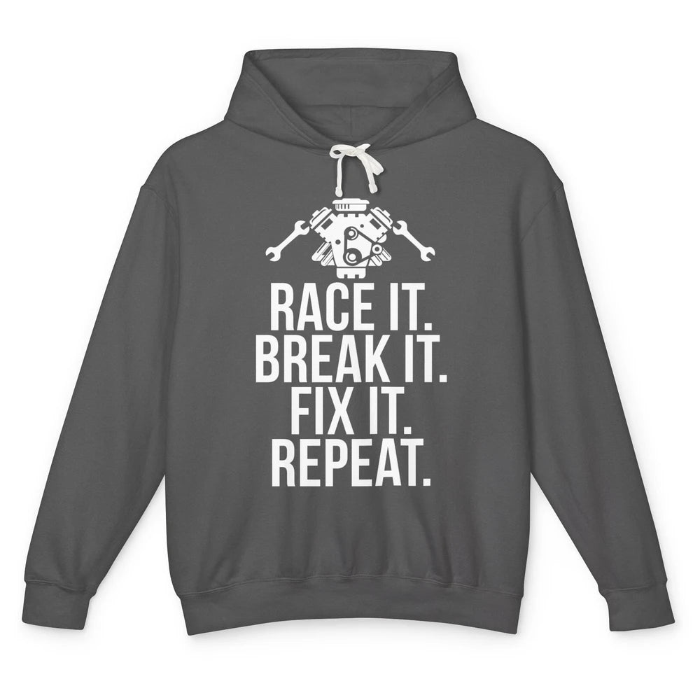 Race Break Fix It Dirt Racing Retro Sprint Car Speed Truck Unisex Lightweight Hoodie