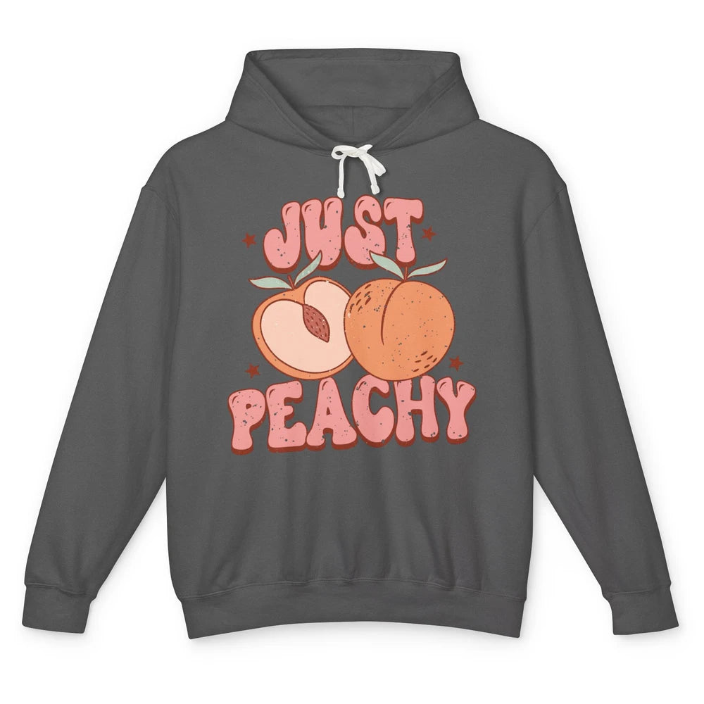 Just Peachy Vintage Peach Summer Fruits Peach Lovers Gift Unisex Lightweight Hoodie