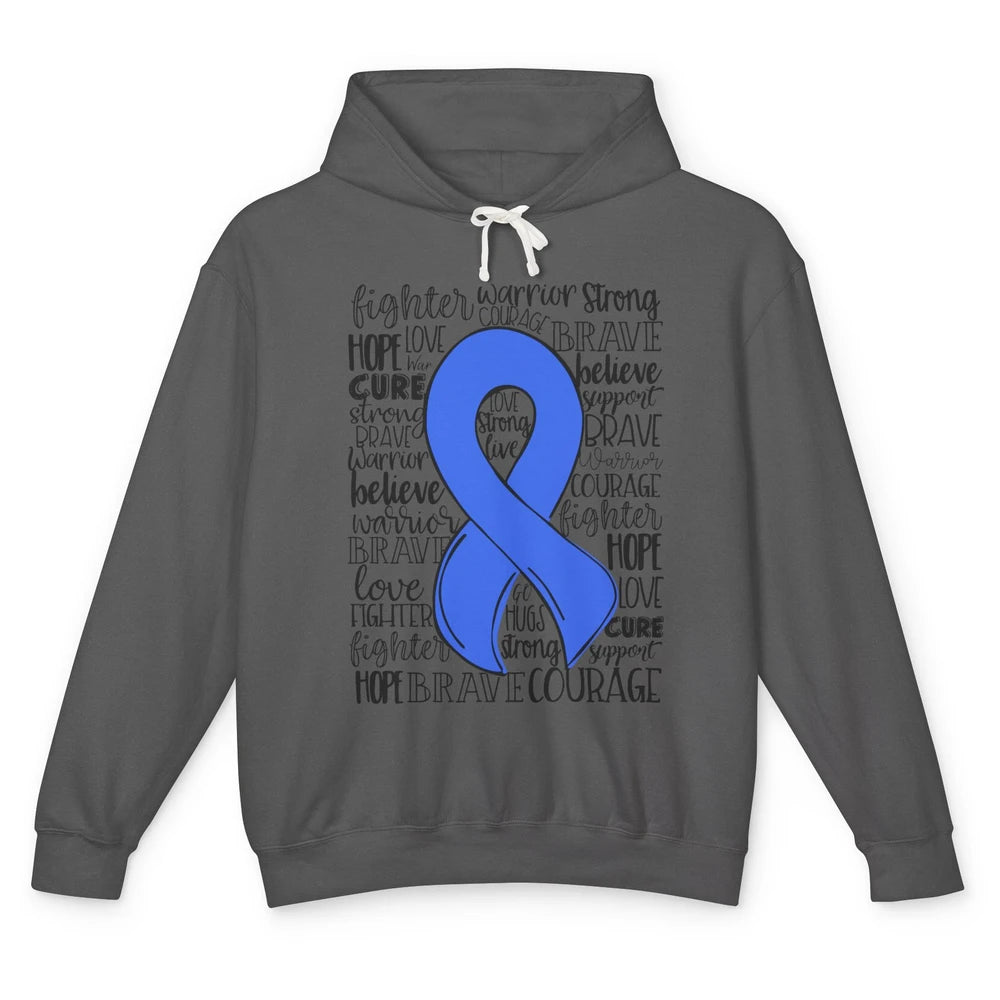 Syringomyelia Awareness Blue Ribbon Hope Love Cure Unisex Lightweight Hoodie