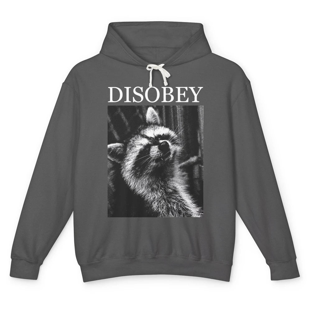 Funny Racoon Disobey Let's Do Crime Raccoon Panda Lovers Unisex Lightweight Hoodie