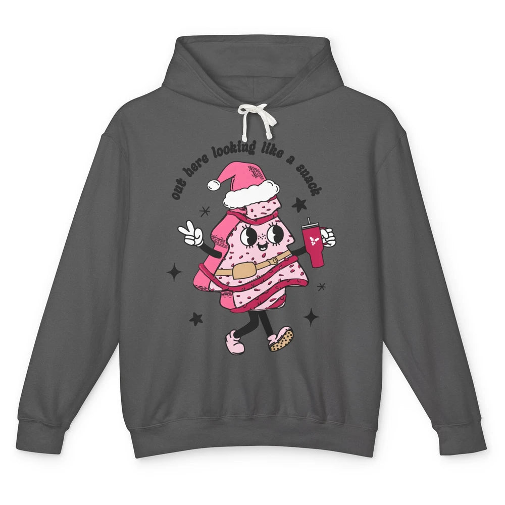 Funny Boo-jee Christmas Tree Cake Out Here Look Like A Snack Unisex Lightweight Hoodie