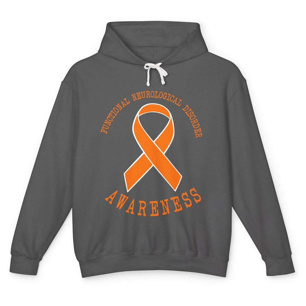 Functional Neurological Disorder Awareness FND Orange Ribbon Unisex Lightweight Hoodie