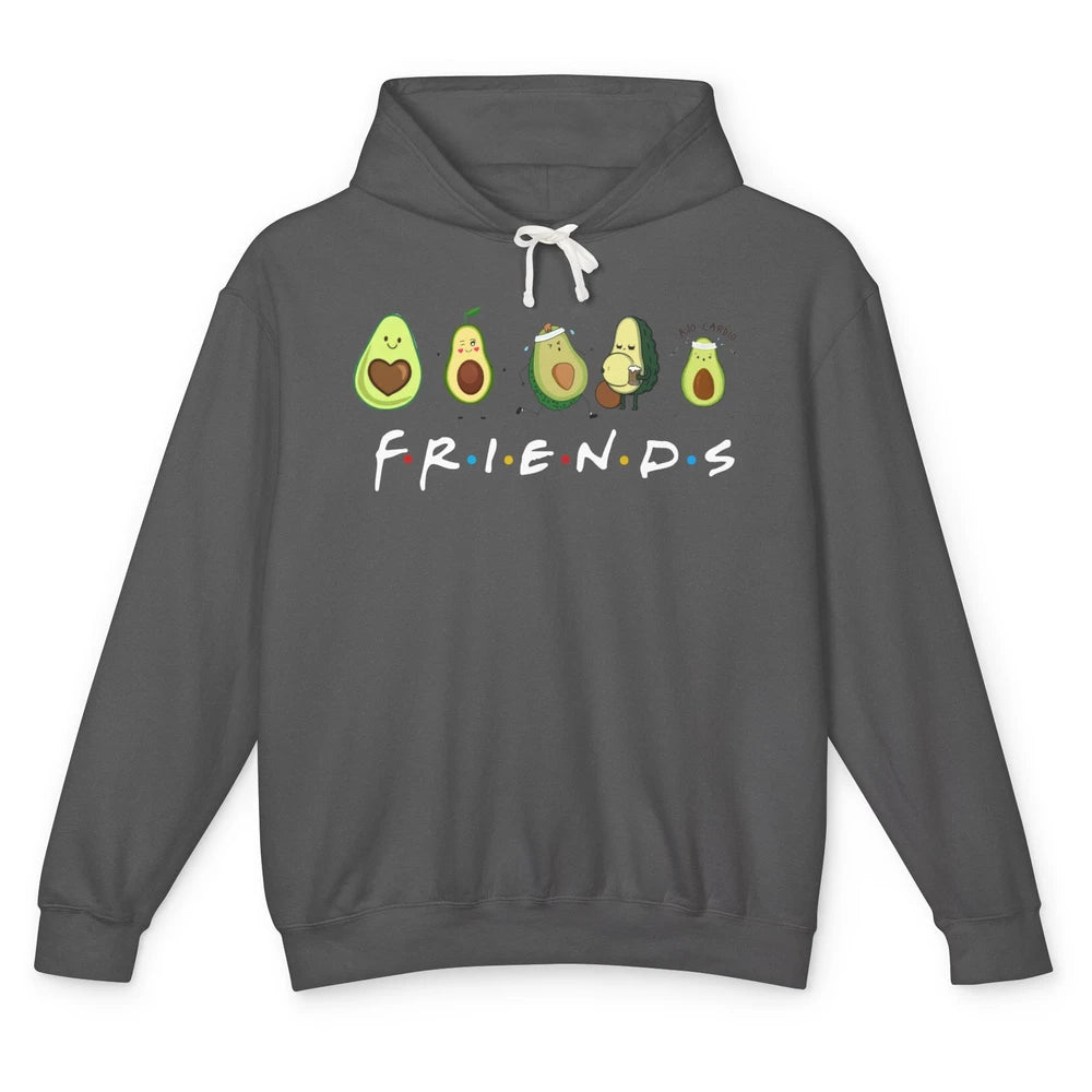 Avocado Friends Funny Avocado Running Drinking Avocado Lover Unisex Lightweight Hoodie