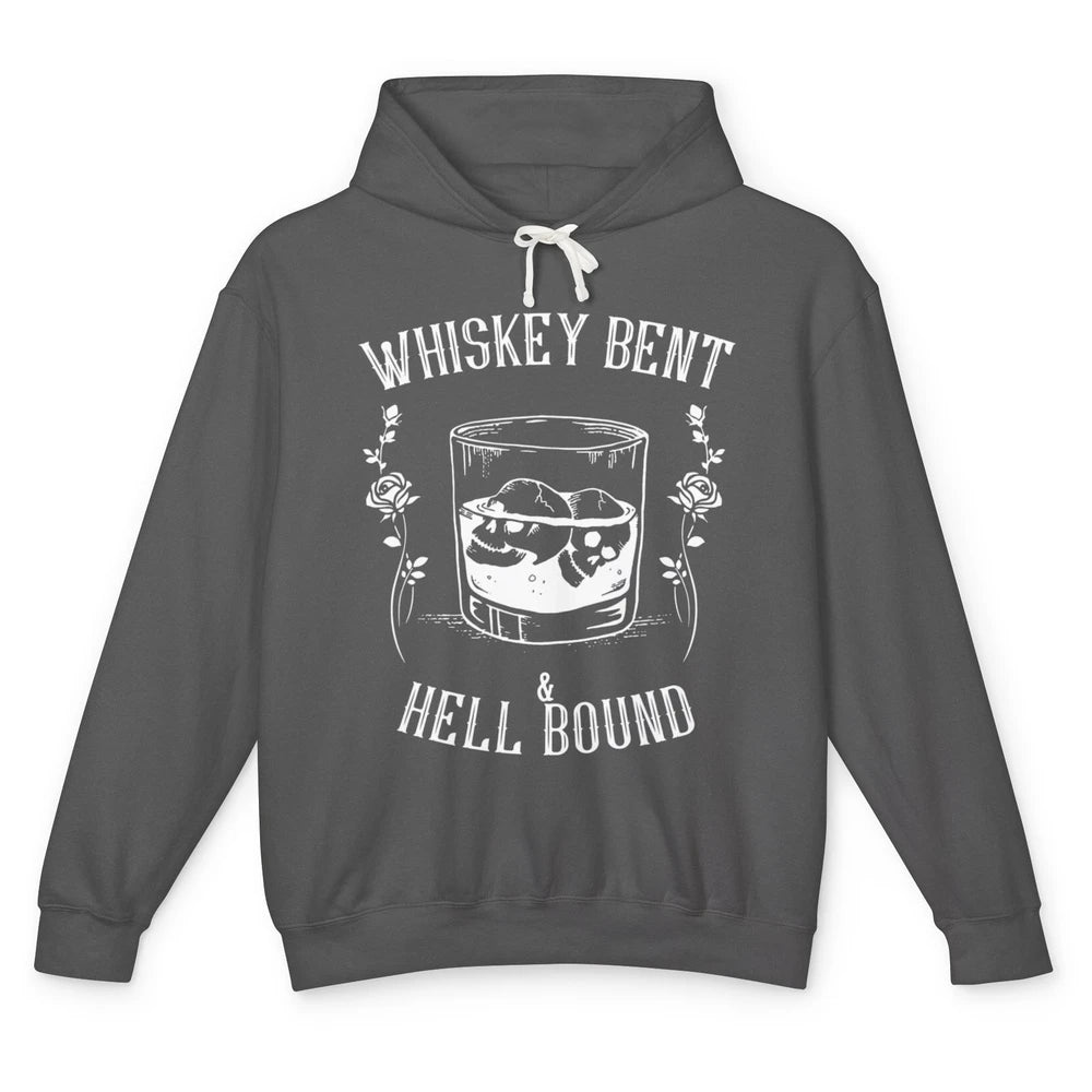 Whiskey Bent Hell Bound Wine Shot Drinker Alcoholic Bourbon Unisex Lightweight Hoodie