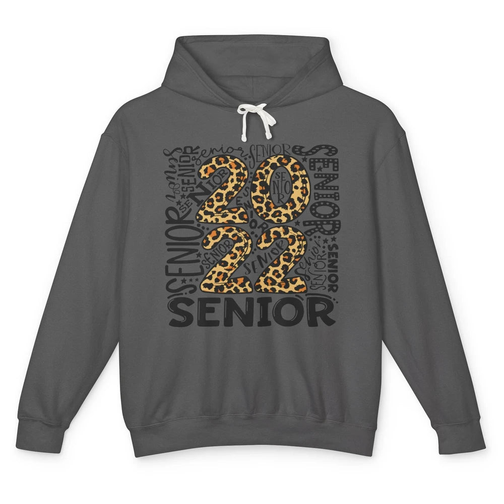 Leopard Senior 2022 Bachelors Hat Class Of 2022 Graduates Unisex Lightweight Hoodie