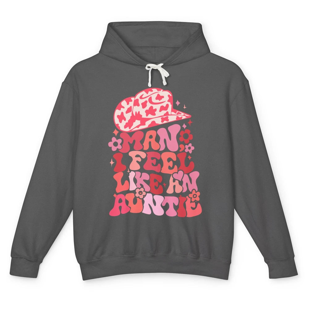 Man I Feel Like An Auntie Pregnant Reveal Western Mother Day Unisex Lightweight Hoodie