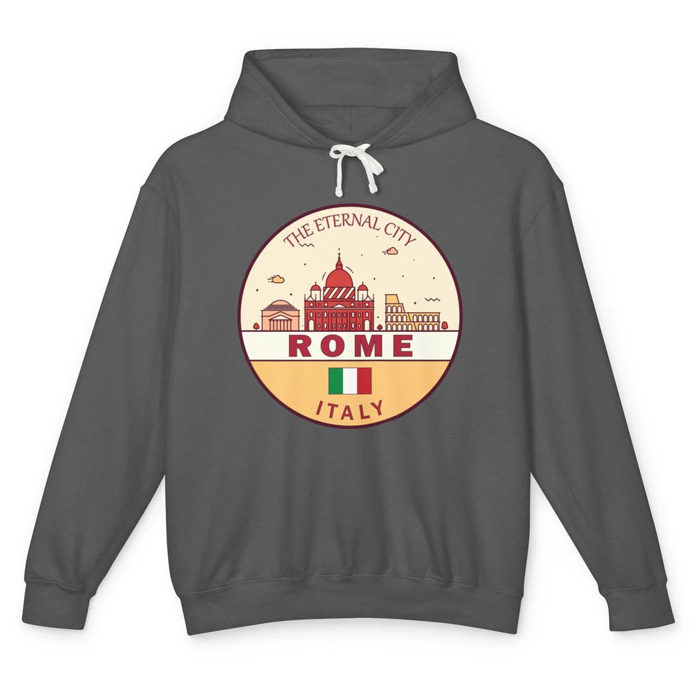 Skyline Roma City Summer Vacation Italy Italian Vacay Travel Unisex Lightweight Hoodie