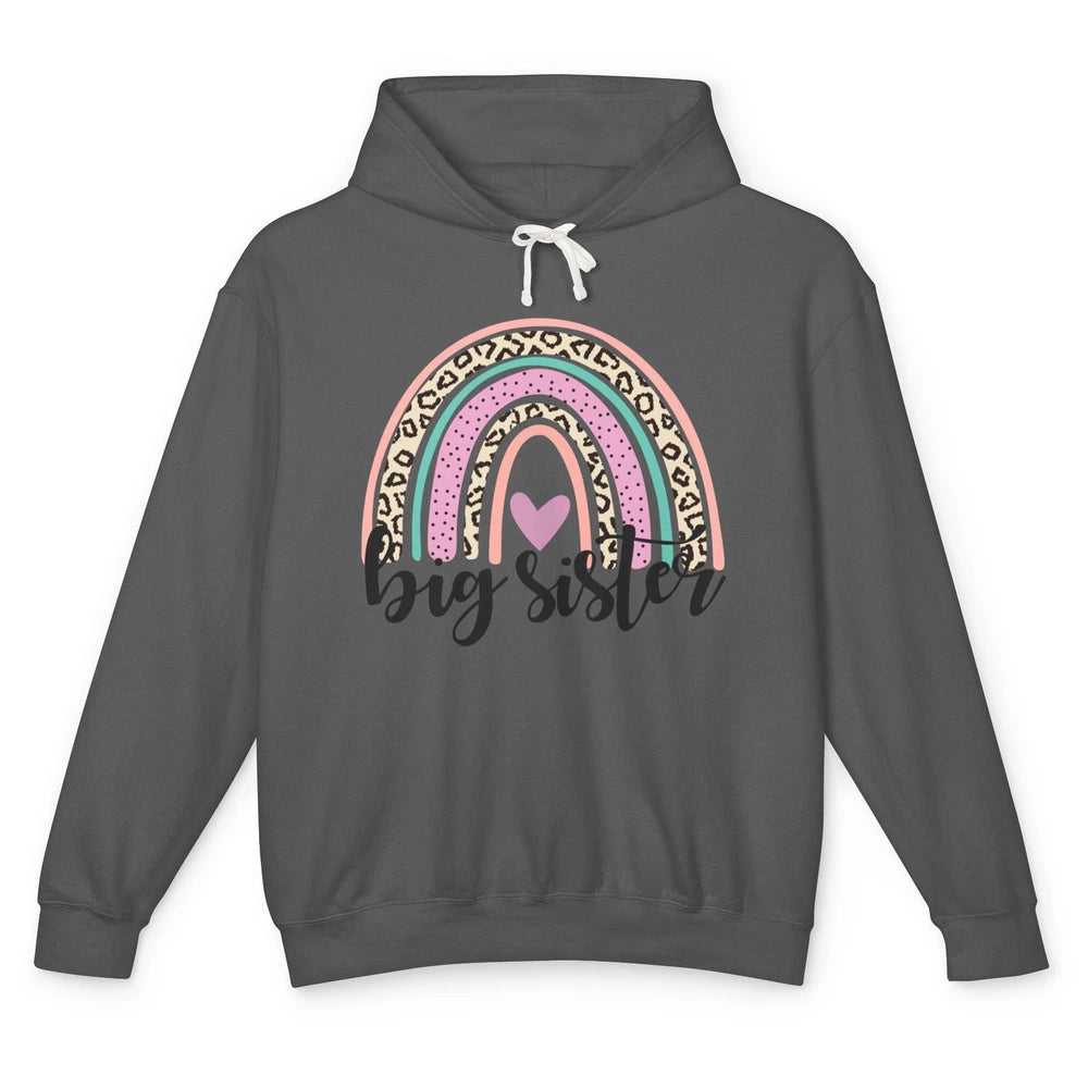 Cute Big Sister Rainbow Heart Big Sister Little Sister Gift Unisex Lightweight Hoodie