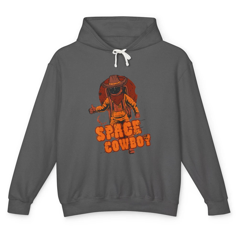 Retro Space Cowboy Cowgirl Rodeo Horse Astronaut Western Unisex Lightweight Hoodie