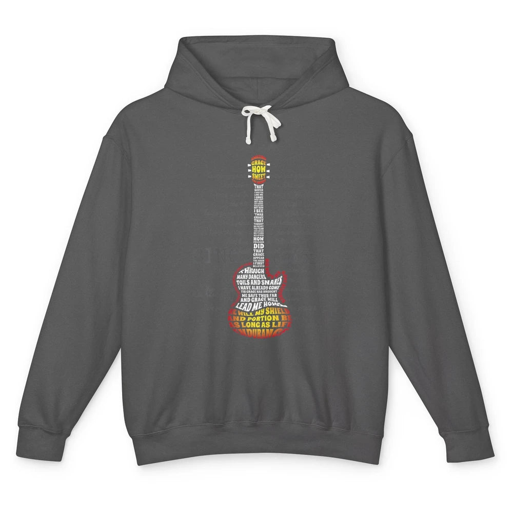 Christian Band Amazing Guitar Grace Guitarist Retro Jesus Unisex Lightweight Hoodie