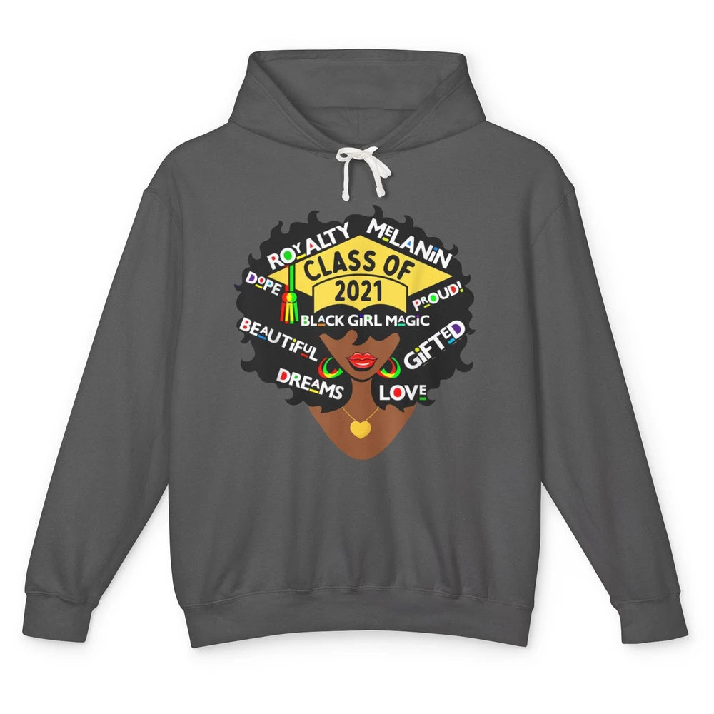 Class Of 2021 Black Educated High School College Graduation Unisex Lightweight Hoodie