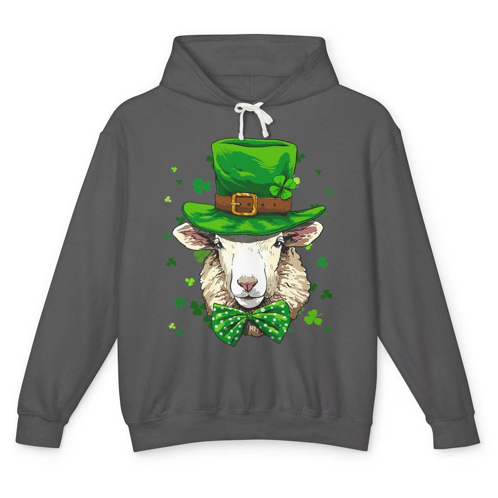 Leprechaun Sheep Lamb Irish Hat Shamrock St Patricks Day Unisex Lightweight Hoodie