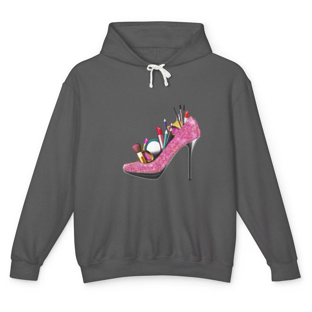 Woman High Heel Stilettos Makeup Artist Girly Lipstick Brush Unisex Lightweight Hoodie