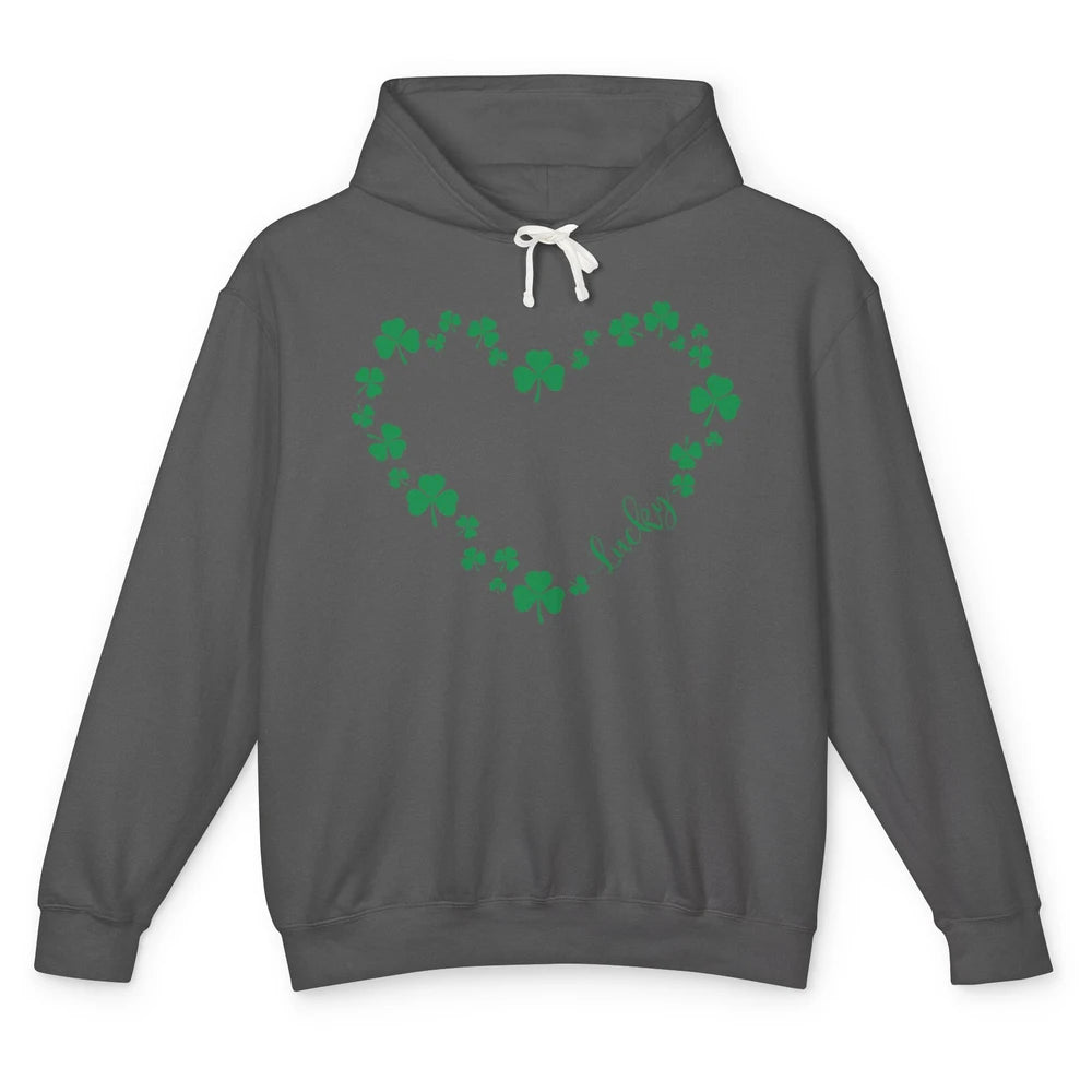 St Patricks Day Shamrock Heart Lucky St Paddy Irish Holiday Unisex Lightweight Hoodie