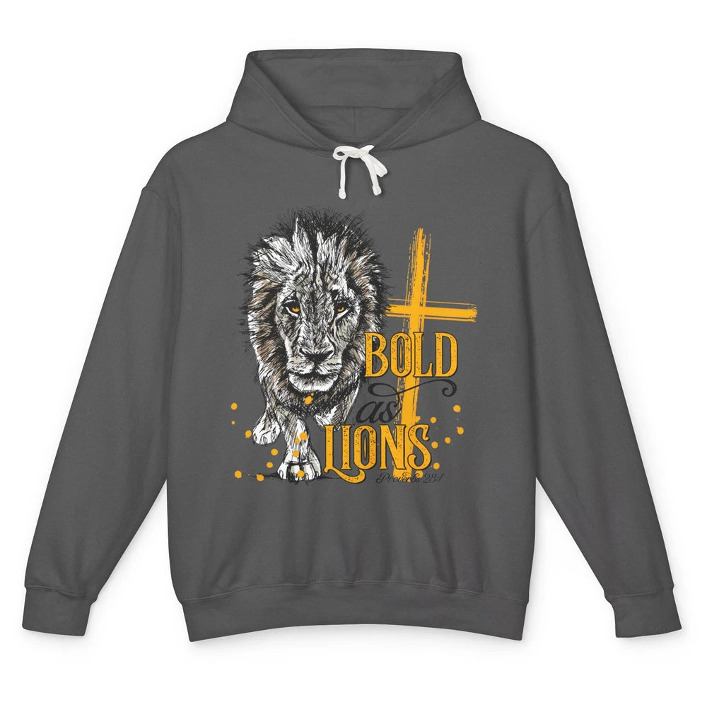 Bold As Lion Of Judah Bible Verse Christian Faith Religious Unisex Lightweight Hoodie