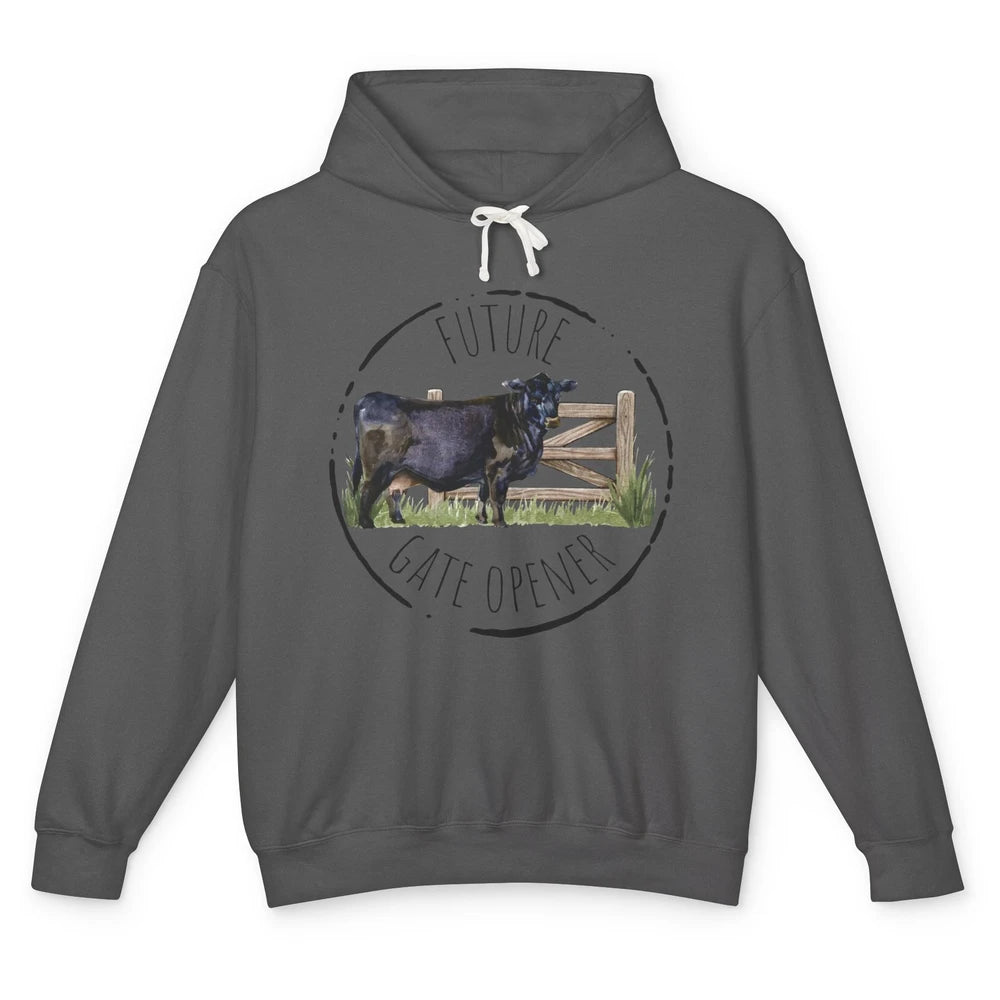 Funny Cow Future Gate Opener Farm Animals Cattle Farmers Unisex Lightweight Hoodie