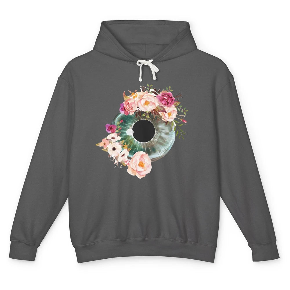 Floral Eyeball Optometrist Eye Anatomy Ophthalmology Tech Unisex Lightweight Hoodie