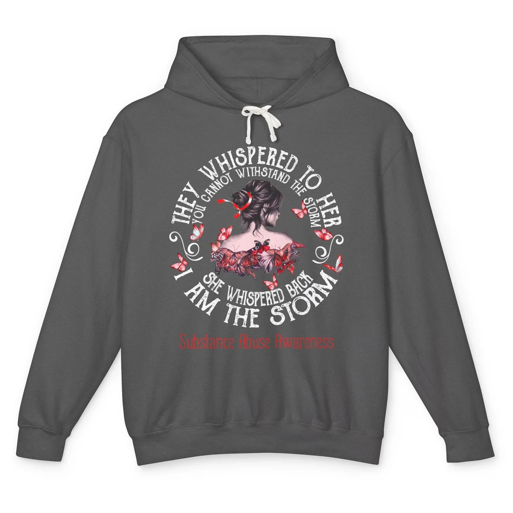 The Storm Substance Abuse Awareness Red Woman Appreciation Unisex Lightweight Hoodie