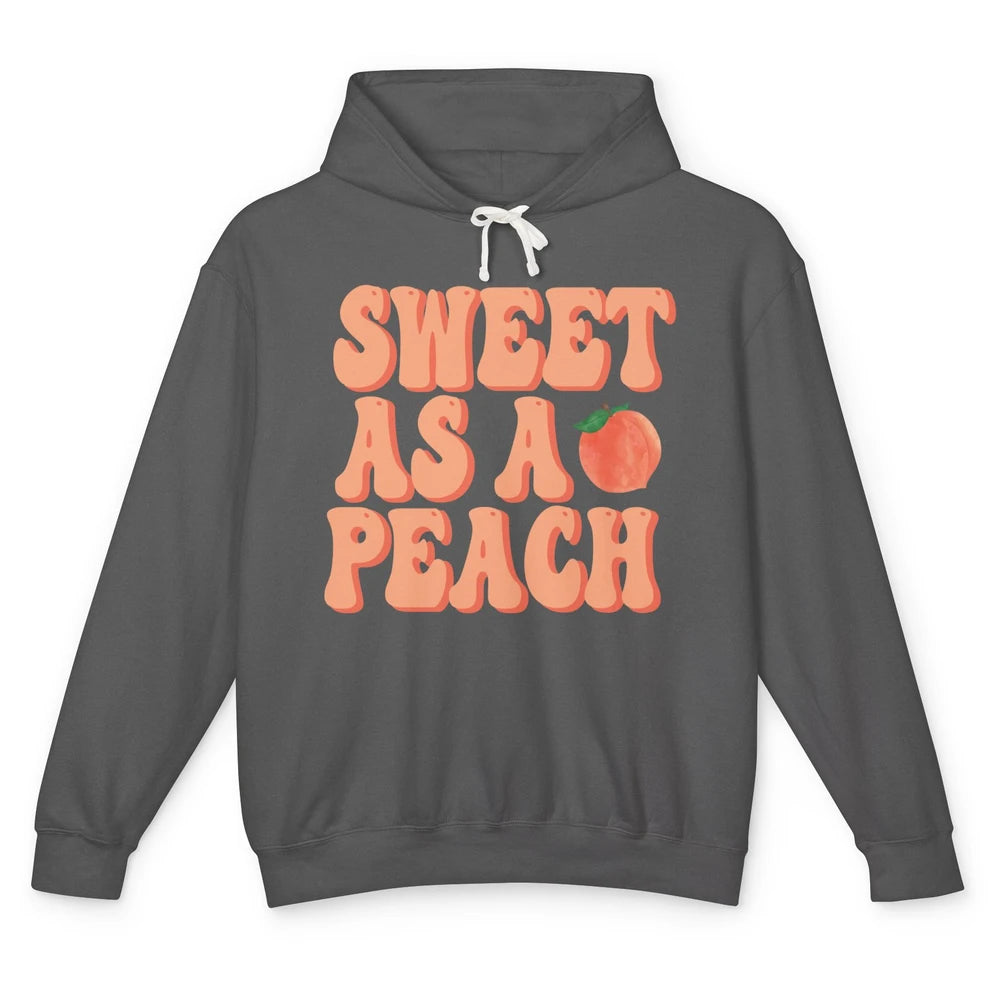 Sweet As A Peach Retro 70s Peachy Summer Fruit Peach Lovers Unisex Lightweight Hoodie