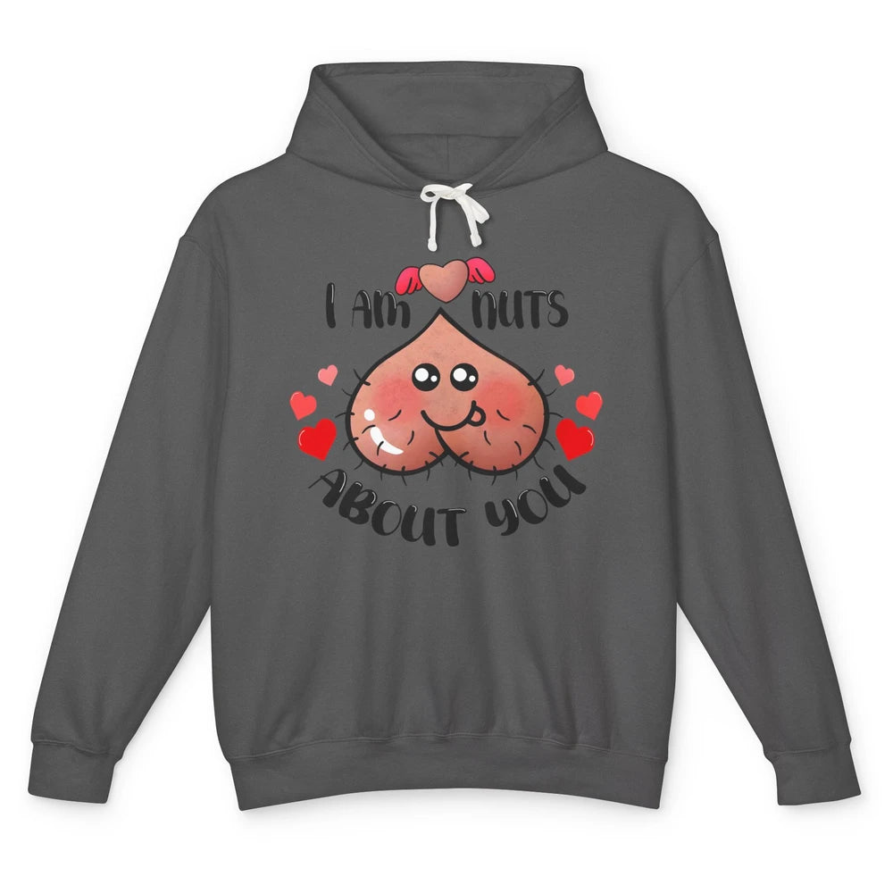 Funny Ball I'm Nut About You Happy Valentine Day Anniversary Unisex Lightweight Hoodie