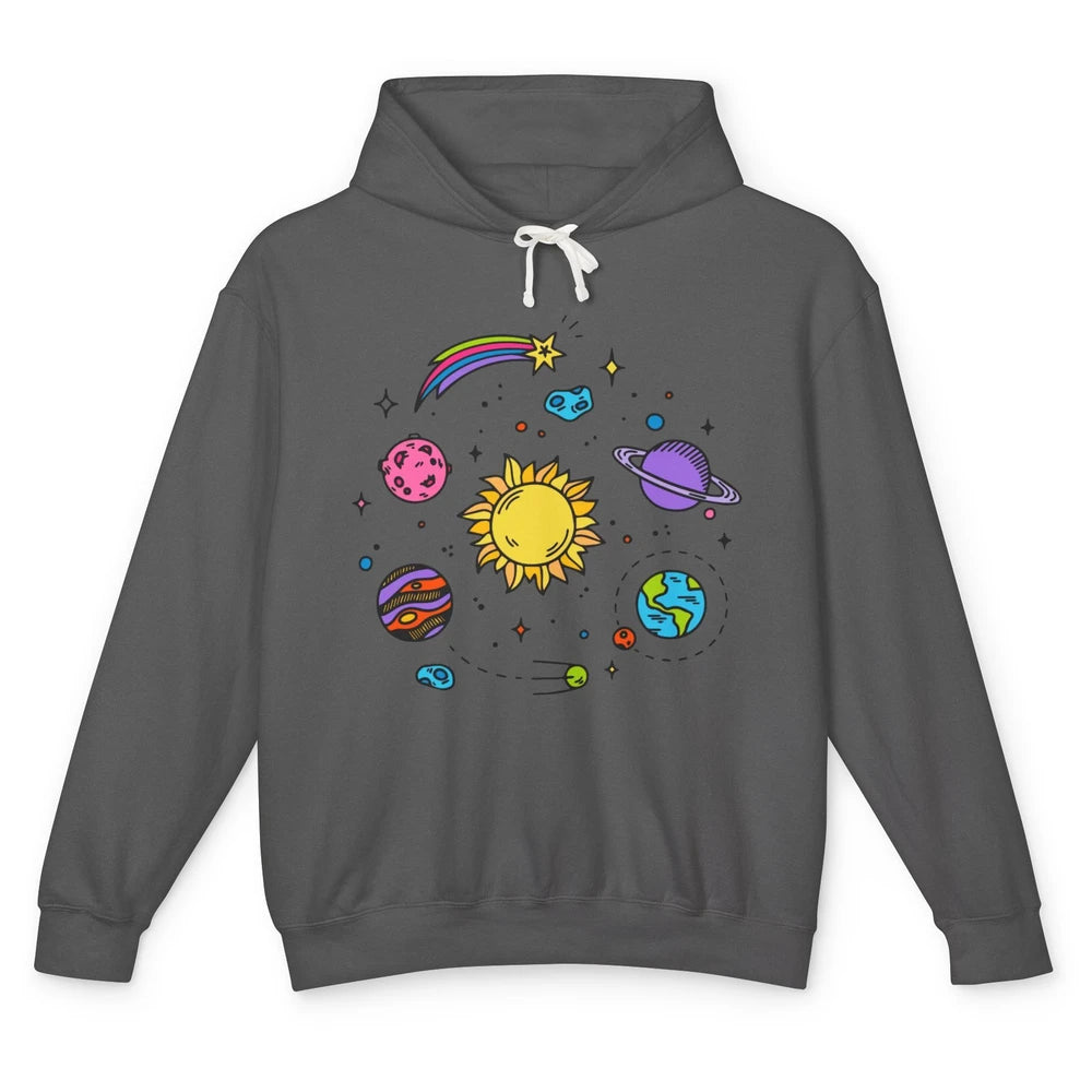 Solar System Space Galaxy Outer Space Astrology Astronauts Unisex Lightweight Hoodie