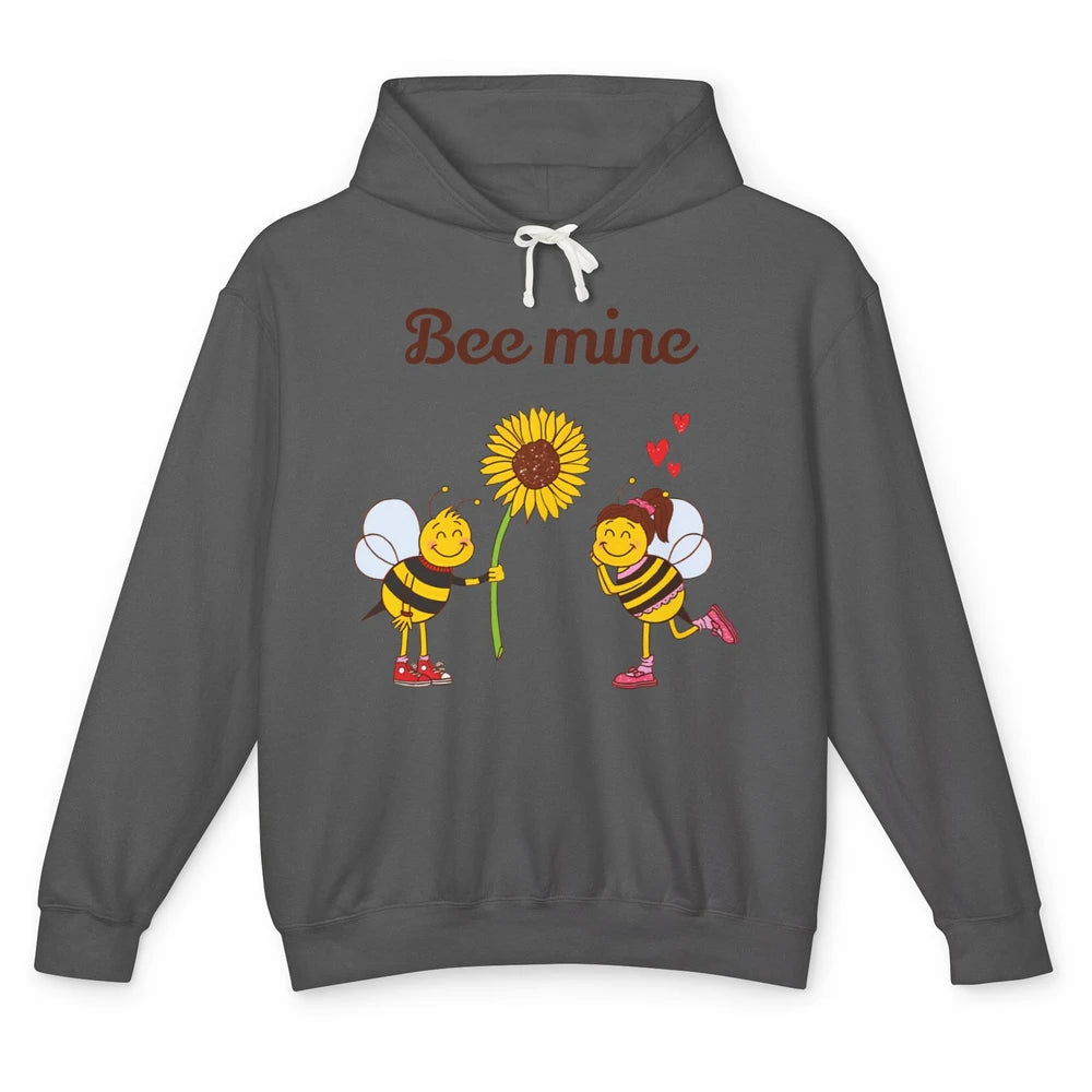 Bee Mine Love Valentine's Day Couple Romantic Bee Love Unisex Lightweight Hoodie