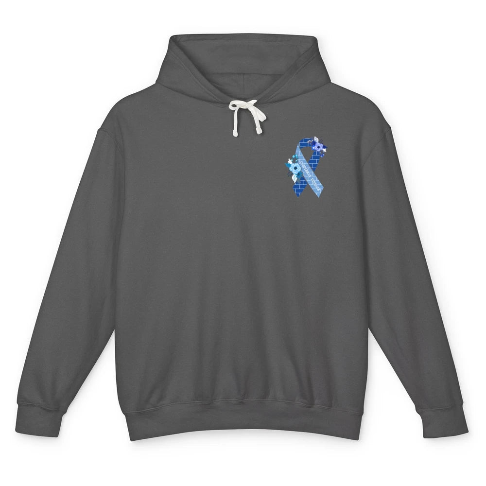 Castleman Disease Awareness Floral Blue Ribbon Rare Disease Unisex Lightweight Hoodie