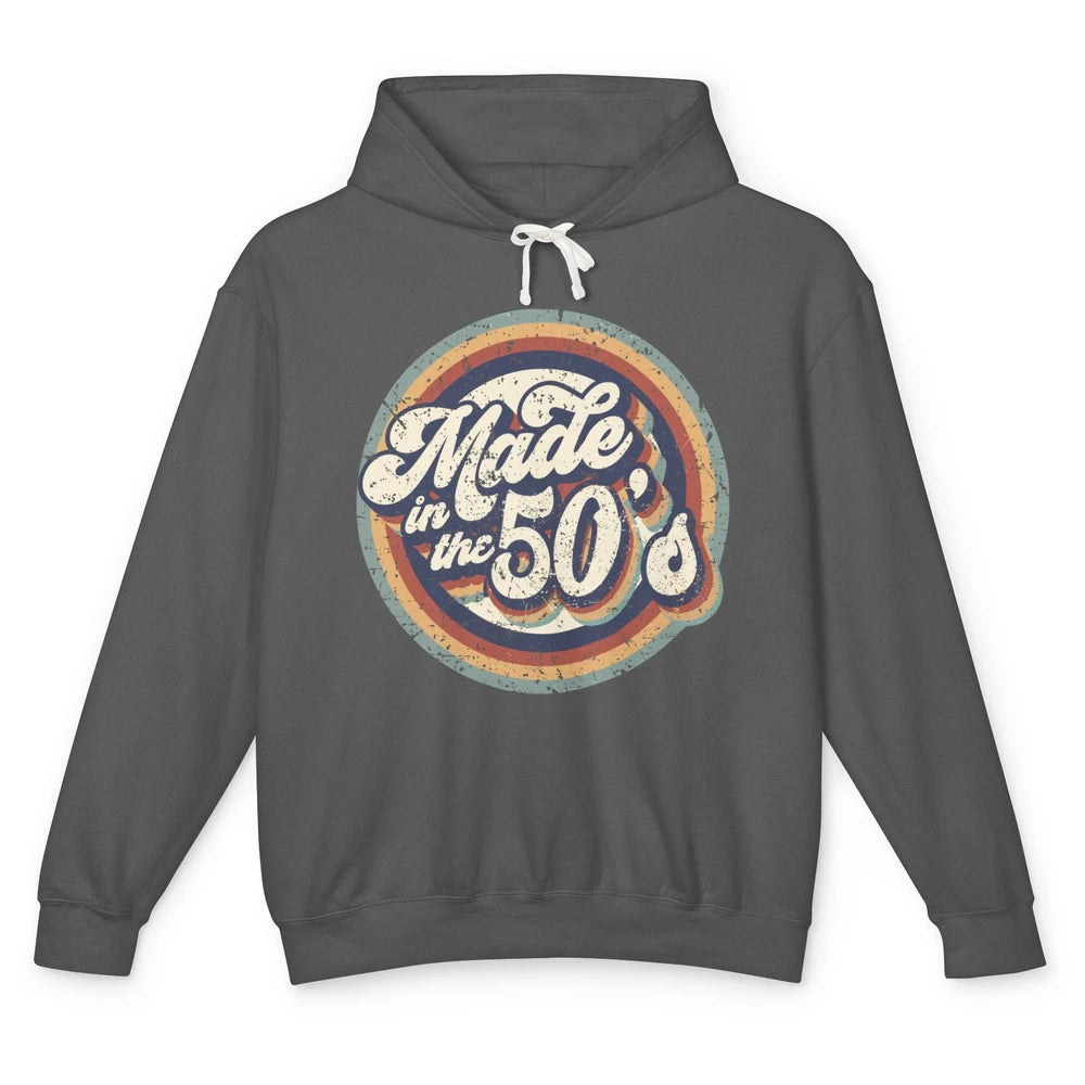 Retro Vintage Made In The 50's 1950s Born Birthday Day Gift Unisex Lightweight Hoodie