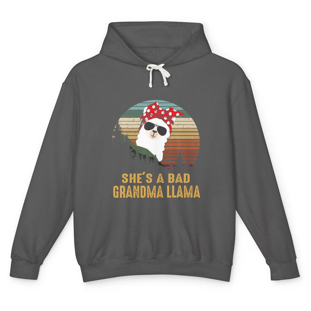 Funny Bad Grandma Llama Funny Farm Animal Alpaca Mothers Day Unisex Lightweight Hoodie