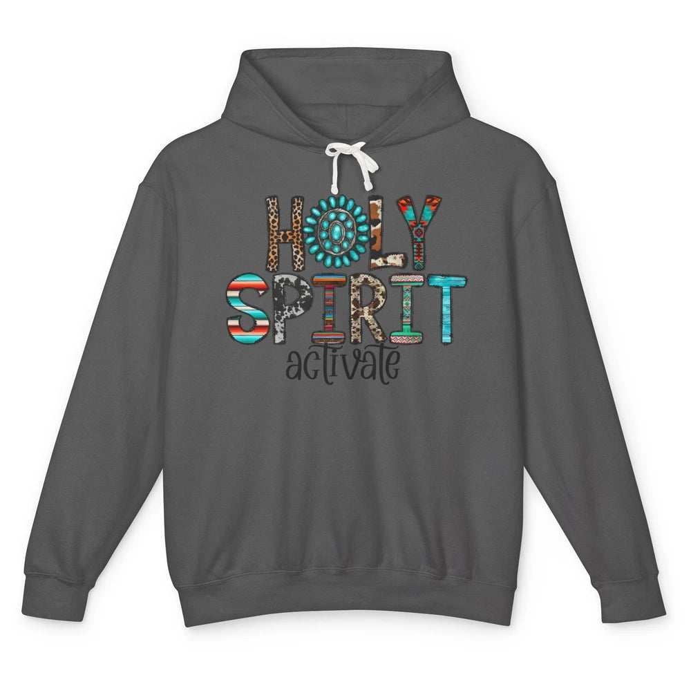 Holy Spirit Activate Western Leopard Christian Religious Unisex Lightweight Hoodie