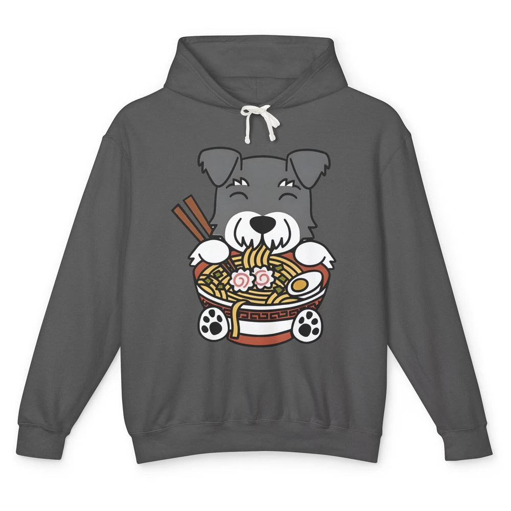 Funny Schnauzer Dog Ramen Noodle Bowl Japanese Kawaii Unisex Lightweight Hoodie