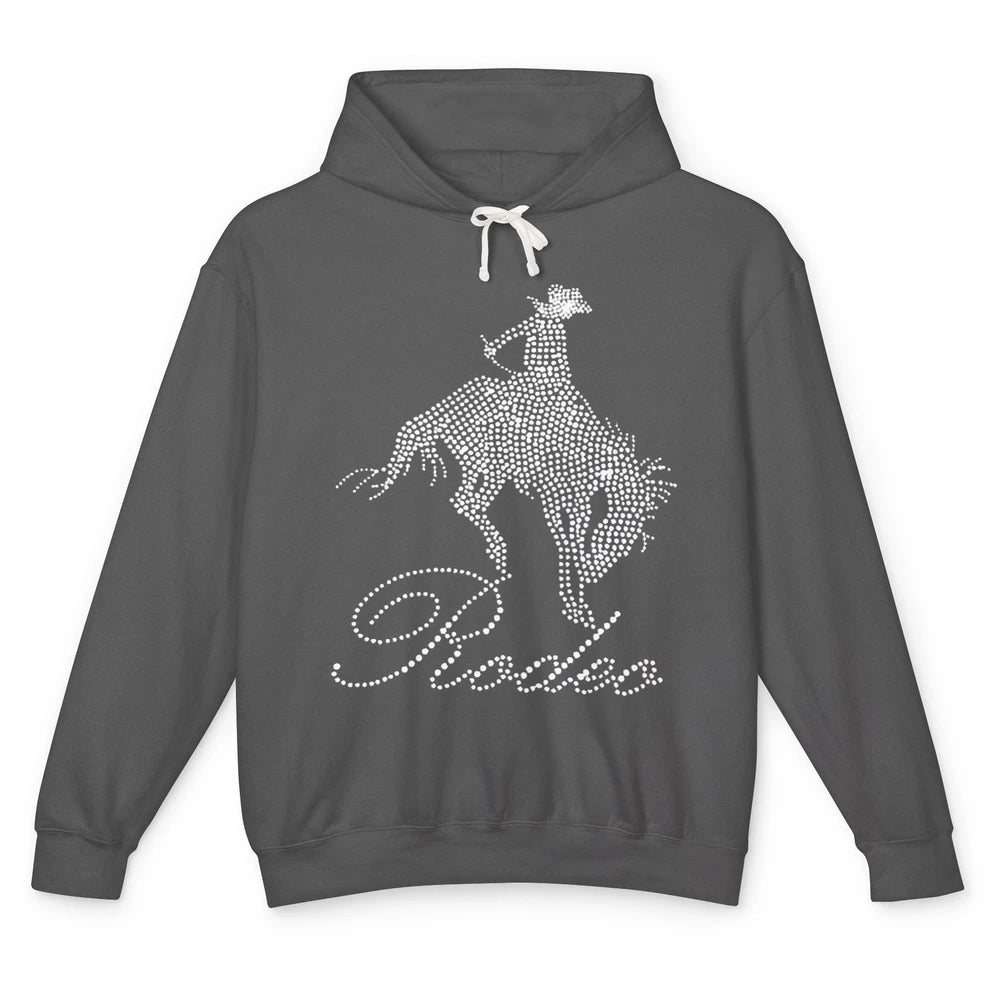 Western Cowgirl Bling Rhinestone Country Cowboy Riding Horse Unisex Lightweight Hoodie