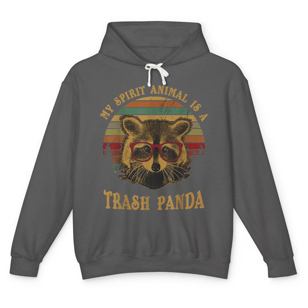 Funny Raccoon Trash Panda Spirit Animal Vintage Glasses Joke Unisex Lightweight Hoodie