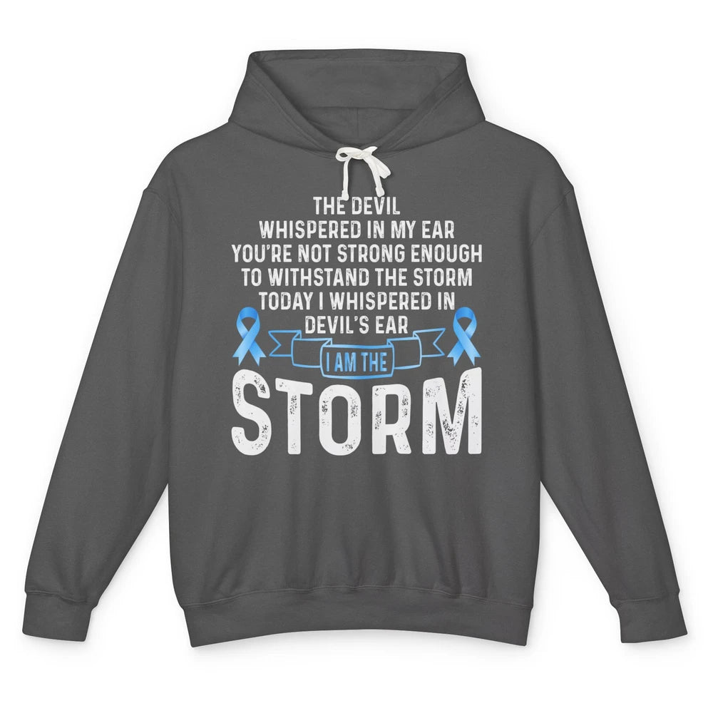 The Storm Retro Warrior Prostate Cancer Month Blue Ribbon Unisex Lightweight Hoodie