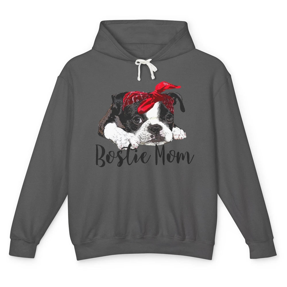 Bostie Mom Bandana Dog Mom Boston Terrier Dog Lovers Gift Unisex Lightweight Hoodie