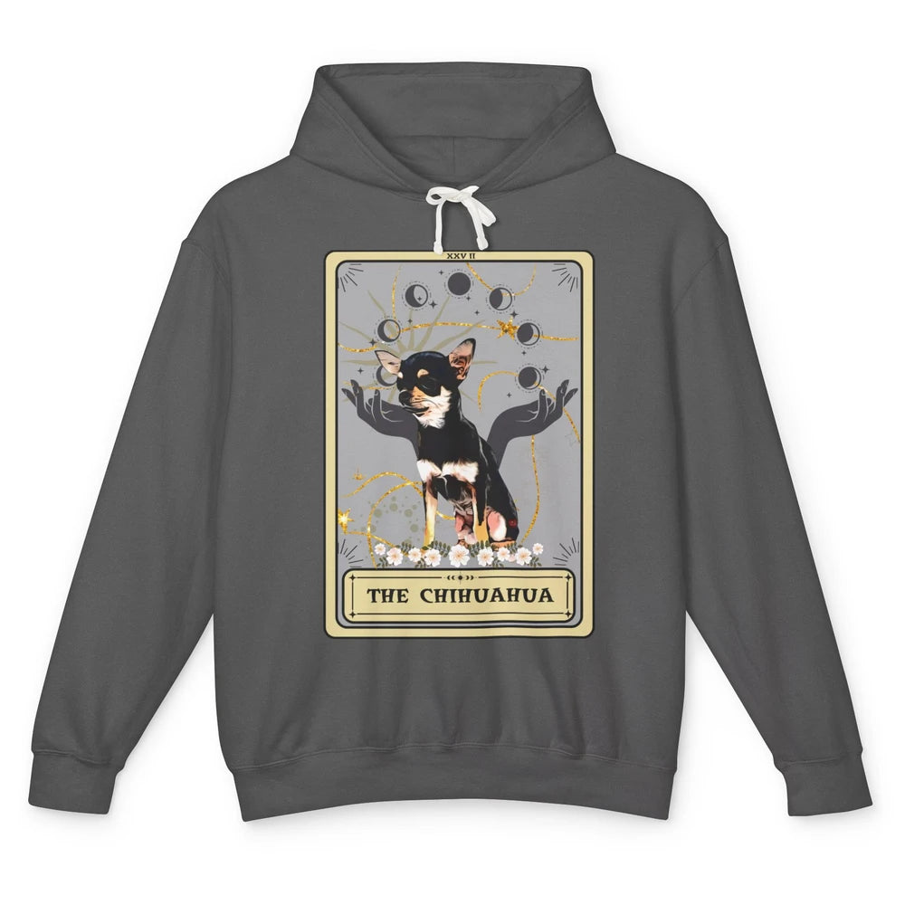 The Chihuahua Tarot Card Black Chihuahua Halloween Dog Mom Unisex Lightweight Hoodie