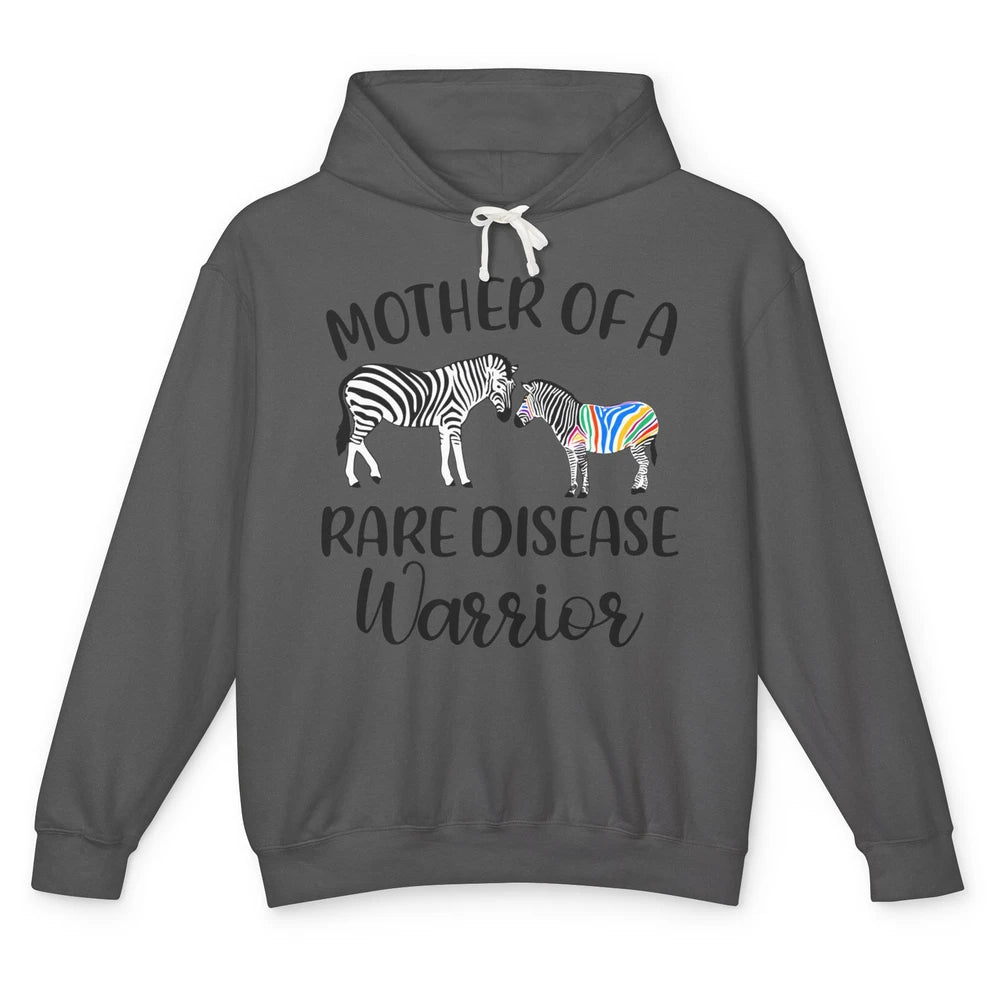 Mother Of A Rare Disease Warrior Zebra Rare Disease Mom Unisex Lightweight Hoodie