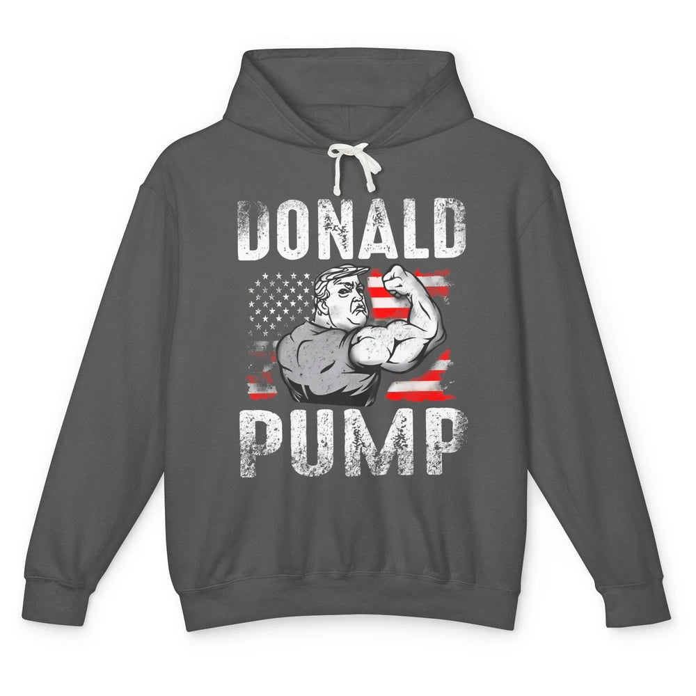 Funny Donald Pump Make America Strong Again Conservative Unisex Lightweight Hoodie