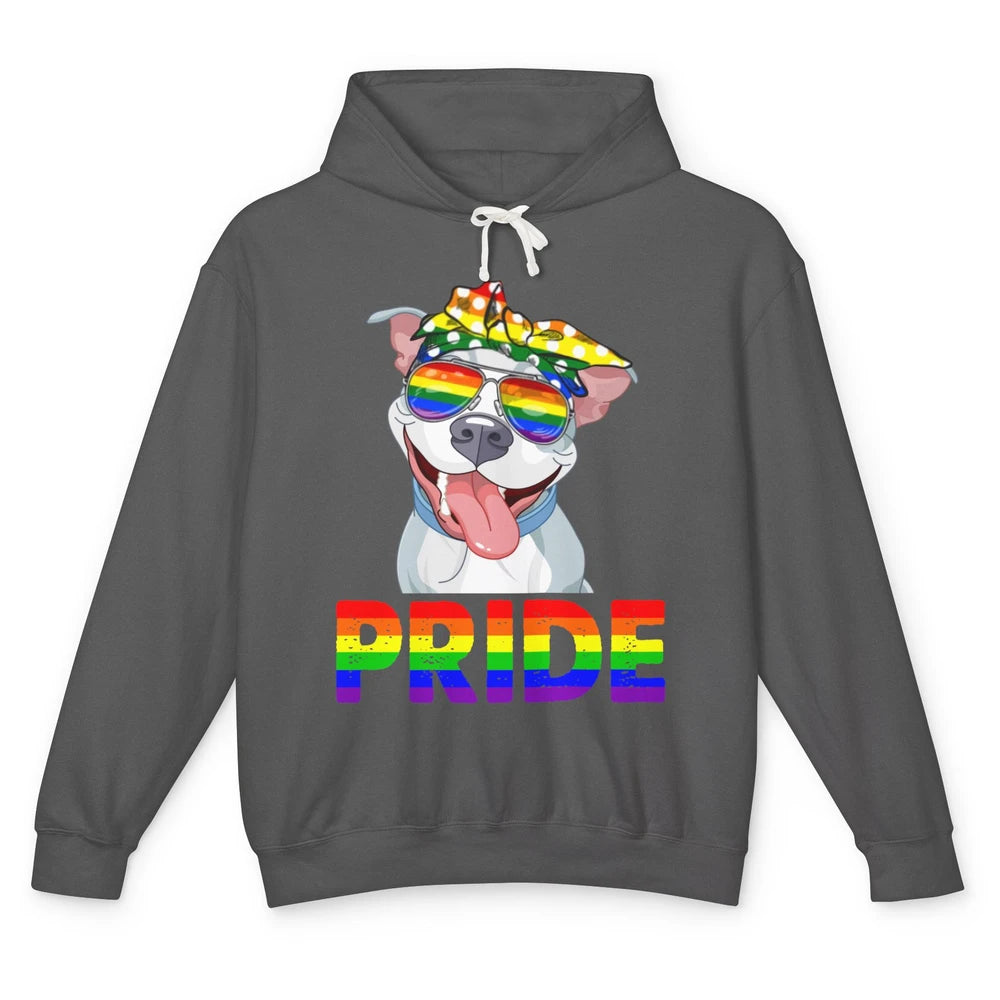 Pitbull Pride Dog Mom LGBT Gay Pride Month Unisex Lightweight Hoodie