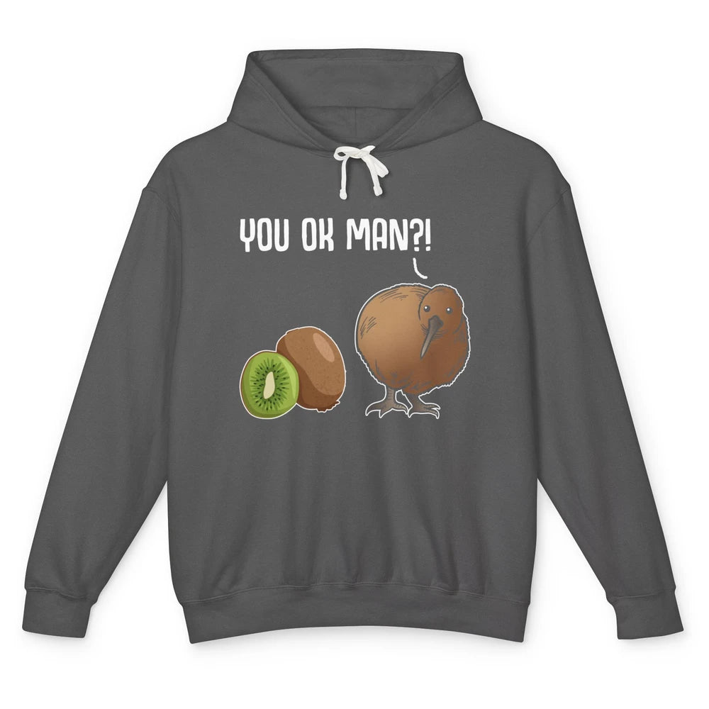 Funny Kiwi Joke Bird Fruit Animal You Ok Man Humor Sarcastic Unisex Lightweight Hoodie